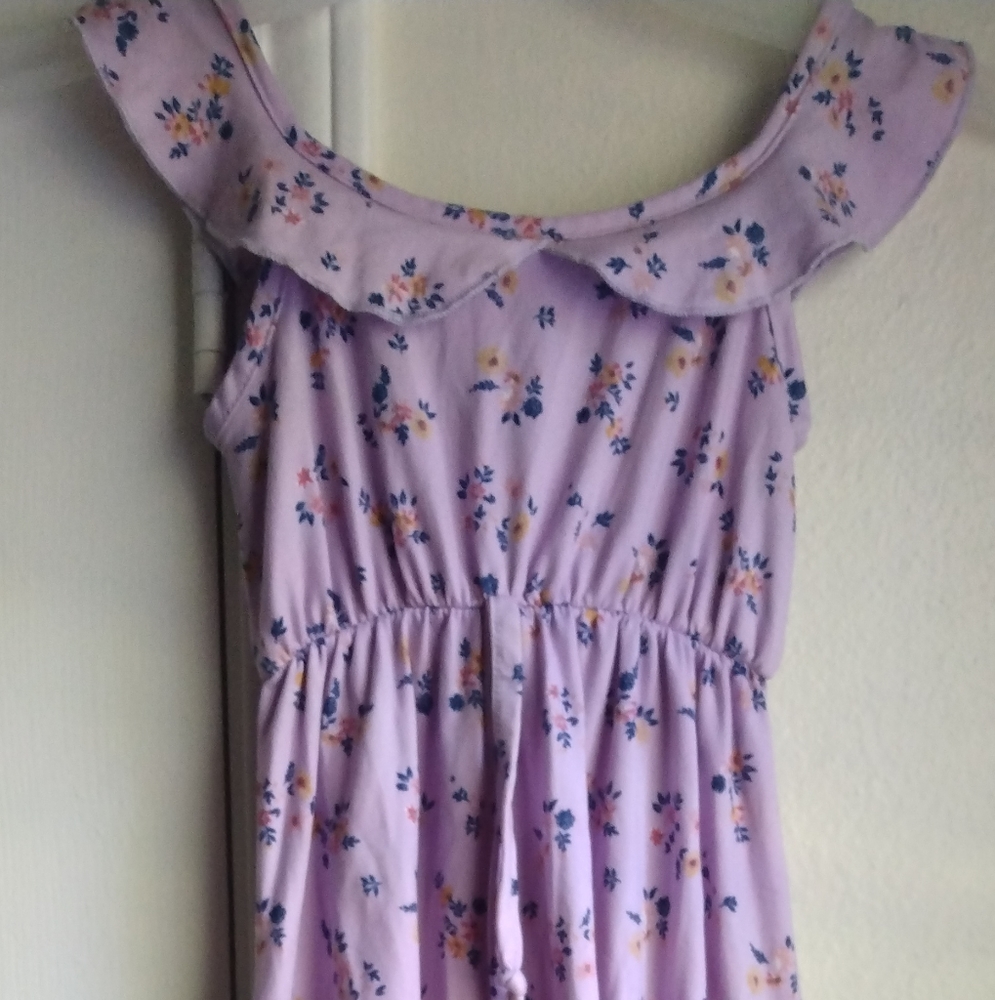 Pink Crush Asymmetrical Girls Lavender Floral Dress Size 4